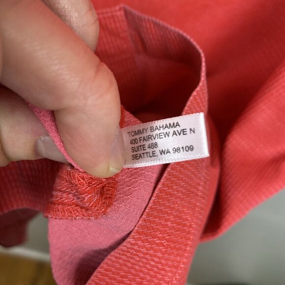 Tommy Bahama Hawaiian Shirt Mens Large L Red 100% Pure Silk Button Vacation - Picture 5 of 10